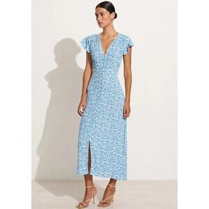 REVOLVE Faithfull The Brand Magdelena Midi Dress Floral Ruffle Flutter Sleeve